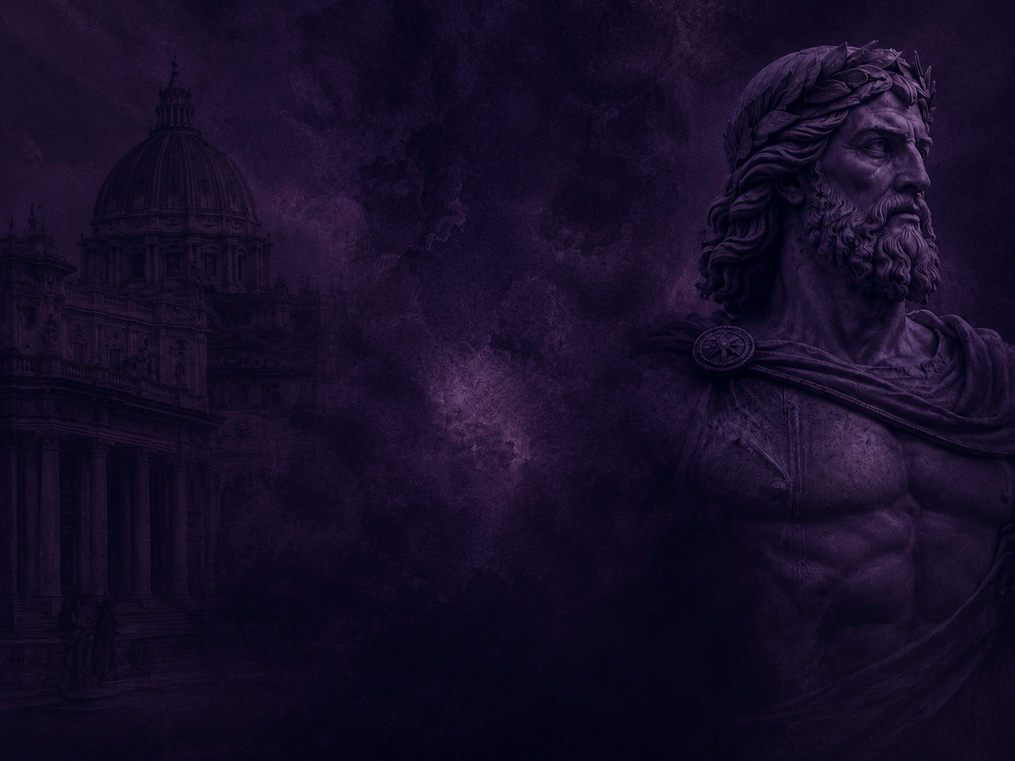 King statue overlooking St. Peter's Basilica, background for the Kings house