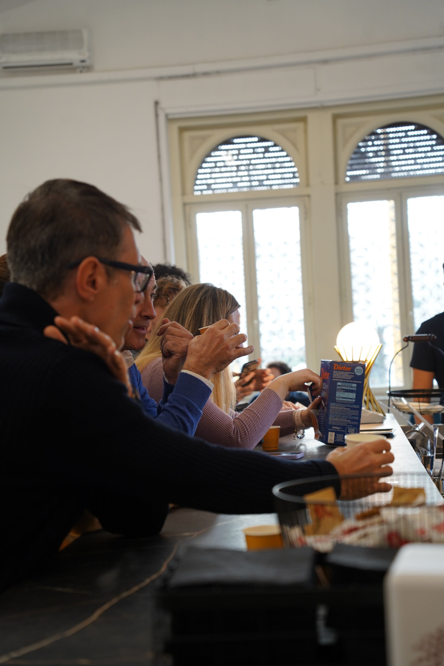 Students gathered together at the Lions Cafe counter