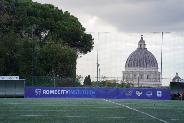 Soccer pitches at the Rome training campus