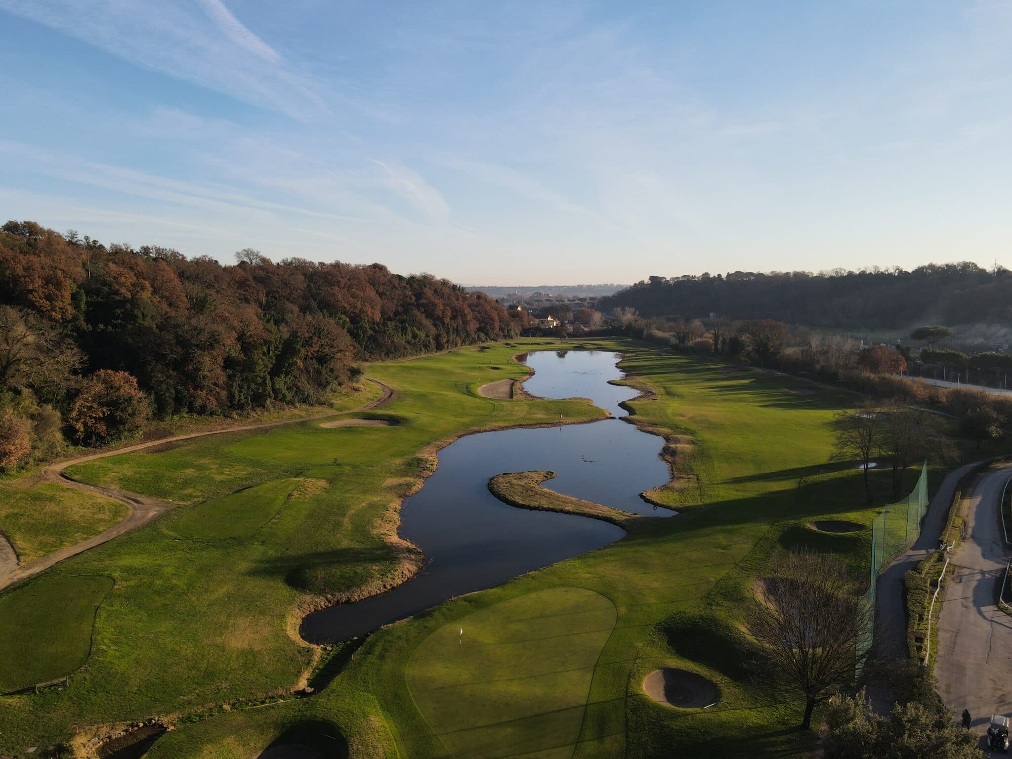 Aerial view of the Parco di Roma golf course used by Rome City Institute